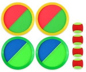 DS. DISTINCTIVE STYLE Hook and Loop Ball Catch Game Set - Outdoor Games for Kids Beach Pool Toys Backyard Toss and Catch Ball Set with 4 Paddles 4 Balls