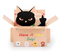 ds. distinctive style Middle Finger Cat Birthday Card 3D Pop Up Black Cat Birthday Card Funny Adult Birthday Cards for Women