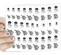 ds. distinctive style Middle Finger Nail Art Stickers 4 Sheets of Self-Adhesive Nail Decals 2 Styles x 6 Sizes Sticker Decal for Nail Designs