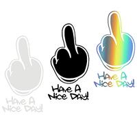 ds. distinctive style Middle Finger Sticker Set of 3 Colors Funny Car Stickers Window Decals for Laptop, Water Bottle, Skateboard, etc.