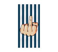ds. distinctive style Oversized Blue Beach Towel Middle Finger Microfiber Towel, Fast Drying for Pool & Travel, 71x35in, Light Blue & White Stripes