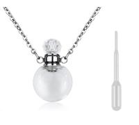 ds. distinctive style Vial Necklace Circle Perfume Bottle Pendant for Liquid Memorial Jewelry for Ashes Glass Keepsake Urn Necklace for Women
