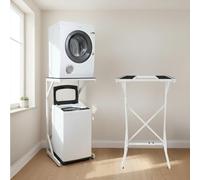 DS DRYERSTAND Adjustable Tumble Dryer Stacking Kit, Top Load Washer Dryer Frame, 75kg Capacity, Fits 72-82cm, No Drilling Required