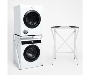 DS DRYERSTAND Maxi - Universal Washing Machine & Tumble Dryer Stacking Kit | Adjustable Frame (72-82 cm), 100KG Load | No Drilling, Anti-Vibration, Space-Saving Laundry Organiser