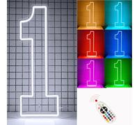 DS&DV 2.5FT Color-Changing Led Neon Number 1 Light Sign
