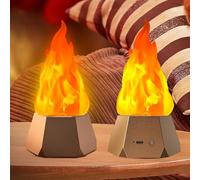 DS&DV 2 Packs Flame Lamp Re-Chargeable Table Light