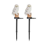 DS&DV 2 Packs White Owl Lamp Solar Ground Plug Lights