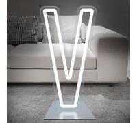 DS&DV 76cm Letter V Light Sign, Dimmable White LED Neon Sign with Free Stand Up Base, DIY Customizable Alphabet Signs for Birthday Anniversary Wedding Party Home Bar Decor (Letter V)