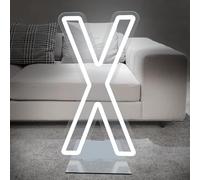 DS&DV 76cm Letter X Light Sign, Dimmable White LED Neon Sign with Free Stand Up Base, DIY Customizable Alphabet Signs for Birthday Anniversary Wedding Party Home Bar Decor (Letter X)