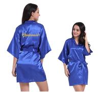 DS furniture AG Fashion Bride Robes Women's Kimono Robe Satin Bridesmaid Party Robes, Bridal Morning Robes (UK, Alpha, S, M, Regular, Regular, Royal Blue)