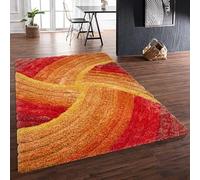 DS Living 3D Shaggy Stella Rug Large - Soft Thick Area Carpet for Living Room, Bedroom or Office - Plush Anti-Slip Floor Rug for Modern Interiors - 2.3 x 1.6 Metres (Burnt Orrange)
