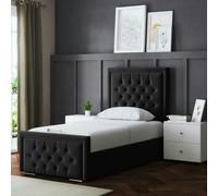 DS Living Allegra Ottoman Bed with Upholstered Headboard - Black - Single / 3ft