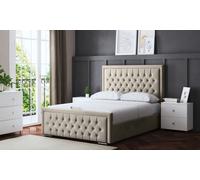 DS Living Allegra Upholstered Bed:Silver/ Small Double/Without Ottoman Metal Gas Lift