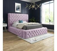 Ds Living Cambridge Upholstered Soft Touch Pink Velvet Bed Frame 6Ft