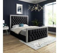 Ds Living Cheltenham Glitter And Black Velvet Upholstered Bed Frame 6Ft