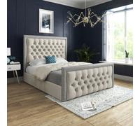 Ds Living Cheltenham Glitter And Plush Velvet Upholstered Small Double Bed Frame 4Ft