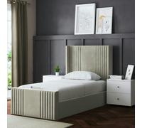 DS Living Elara Ottoman Bed with Winged Panel Headboard - Beige - Small Double / 4ft