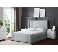 DS Living Elara Winged Silver Panel Bed With Headboard Super King