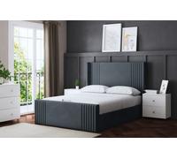 DS Living Elara Winged Steel Panel Bed With Headboard Super King