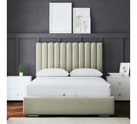DS Living Evangeline Ottoman Bed with Upholstered Headboard - Silver - Small Double / 4ft