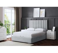 DS Living Evangeline Silver Upholstered Panel Bed With Headboard Single