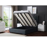 DS Living Evangeline Steel Upholstered Panel Bed With Headboard And Ottoman Storage Single