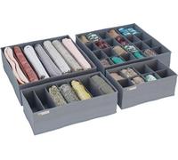 DS Living Folderable Clothes Drawer Organiser Storage Set Of 4 Grey