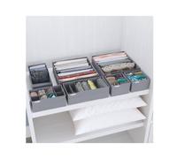 DS Living Folderable Drawer Organisers 4 & 7 Pack Wardrobe Dividers Collapsible Closet Cabinet Organizer Underwear Storage Boxes for Storing Socks, Bra, Grey (Set of 7 Deluxe)