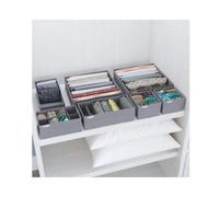 DS Living Folderable Clothes Drawer Organiser Storage Set of 7 Grey - Grey - Fabric - 1