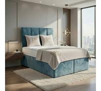 DS Living Harmony Duck Egg Ottoman Bed in Duck Egg Blue | Size: Super King DS Living Duck Egg Blue Super King