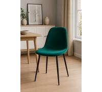 Ds Living Luxe Dining Chair 2Pc Verdant Green Black Powder Legs