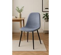 Ds Living Luxe Dining Chair 4Pc Blue Mirage Black Powder Legs