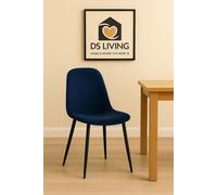 Ds Living Luxe Dining Chair 4Pc Medieval Blue Black Powder Legs