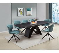 DS Living Maelis Black & Grey Intertwined Stone Ceramic Dining Room Table | Size: 160 cm x 90 cm DS Living Grey 160 cm x 90 cm