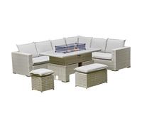 DS Living Malibu Grey Rattan Garden Furniture 6 Seater + Fire Pit DS Living Grey
