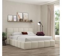 DS Living Ovella Cubed Upholstered Boucle Ivory Bed | Size: Single DS Living Ivory Single