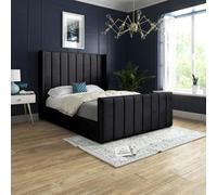 DS Living Oxford Upholstered Soft Touch Plush Black Velvet Bed Frame 5Ft