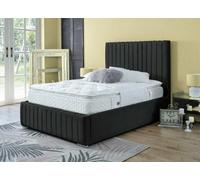 Ds Living Savoy Upholstered Soft Black Velvet Panel Design Bed Frame 4Ft6