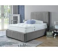 Ds Living Savoy Upholstered Soft Touch Grey Velvet Panel Design Bed Frame 3Ft