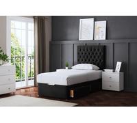 DS Living Seraphine Black 2 Draw Divan Bed with Headboard | Size: Small Single DS Living Black Small Single