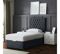 Seraphine Steel 2 Draw Divan Bed with Headboard DS Living Grey Single