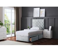 DS Living Seraphine Silver 4 Draw Divan Bed with Headboard | Size: Small Double DS Living Silver Small Double