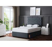DS Living Seraphine Steel Upholstered Divan Bed With Headboard And Four Drawers King