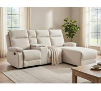 DS Living Sorento Recline Left Hand Corner 3 Seater Fabric Sofa In Grey Or Cream