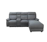 DS Living Sorento Recline Left Hand Corner 3 Seater Fabric Sofa in Grey or Cream - Grey