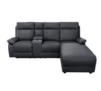 DS Living Sorento Recline Left Hand Corner Leather 3 Seater Sofa in Black DS Living Black