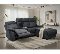 DS Living Sorento Recline Left Hand Corner Leather 3 Seater Sofa In Black Or Grey