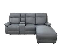DS Living Sorento Recline Left Hand Corner Leather 3 Seater Sofa in Grey DS Living Grey