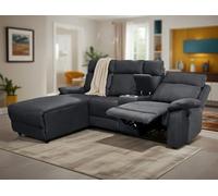 DS Living Sorento Recline Right Hand Corner Leather 3 Seater Sofa In Black Or Grey