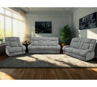 DS Living Torino 3+2 Seater Bundle Recliner Sofa In Grey Or Silver